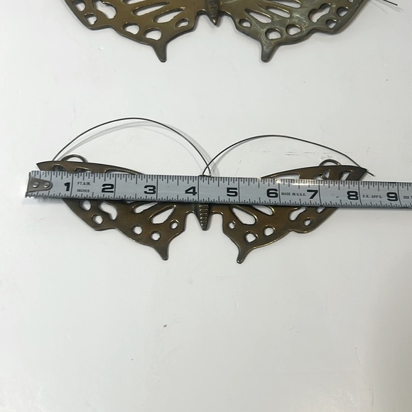 Vintage Solid Brass Butterfly Decoration Wall Hanging Set of 3 MCM - Picture 12 of 12